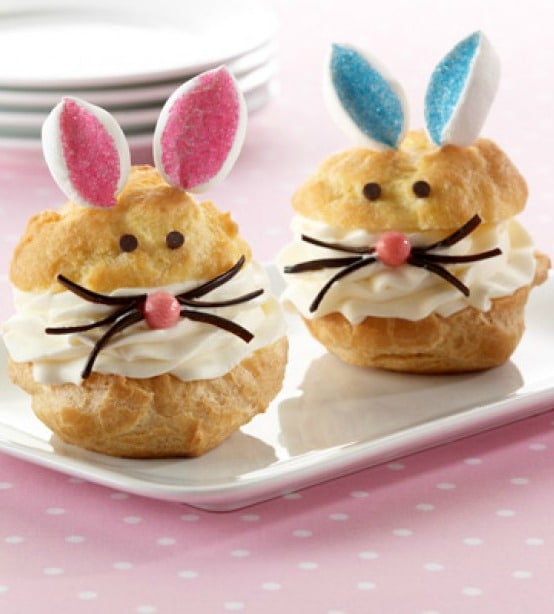 These delightful bunny cream puffs will make young and old smile. They taste great too!