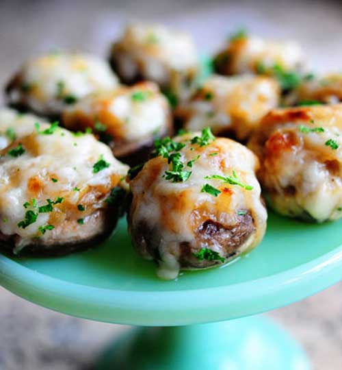 Recipe for French Onion Soup Stuffed Mushrooms