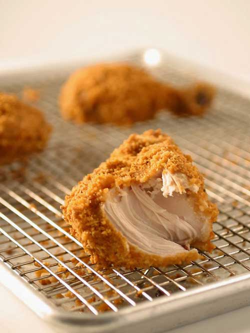 This Oven Fried Chicken tastes JUST like fried chicken, but it’s healthy and baked!  My fried food loving husband LOVES this chicken!