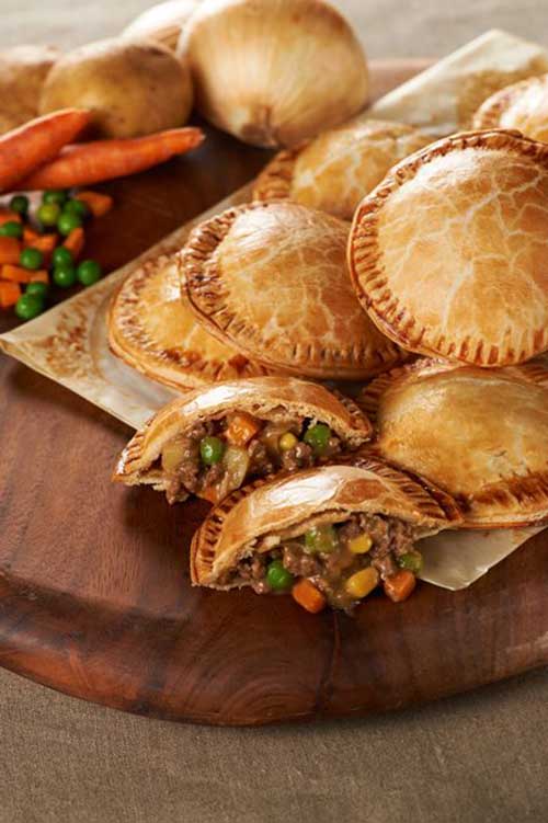 Just think of these little Shepherd’s Hand Pies as individual pot pies that you can eat with your fingers. They make for perfect comfort food for dinner or anytime.
