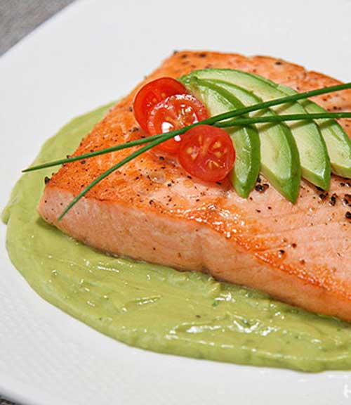 This Pan Seared Salmon with Spicy Avocado Puree brings delicious and healthy together. It is absolutely fantastic!
