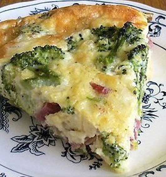 Recipe for Broccoli and Ham Quiche - Now we think of all the ways we can use up that leftover ham, brunch anyone.. really good for dinner as well!!