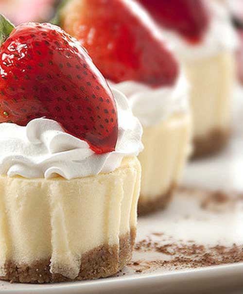 Recipe for Mix and Match Mini Cheesecakes - With this recipe you can mix and match toppings for your showers and parties.. 10 extra possibilities included!!