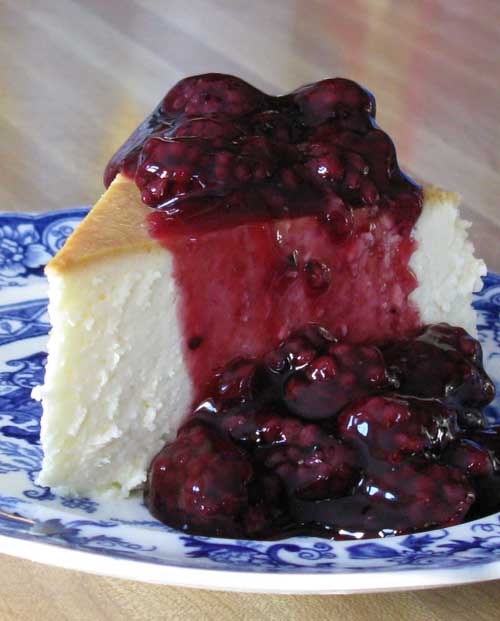 New York Cheesecake with Blackberry Topping