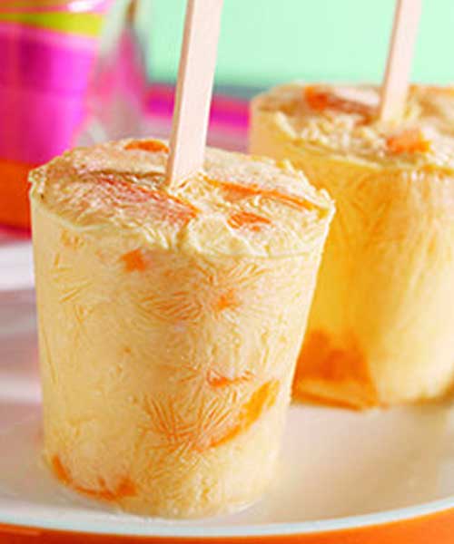 Recipe for Peachsicles - Cool your taste buds with this simple, tasty treat from the American Heart Association’s magazine cookbook “Healthy Recipes Kids Love.”