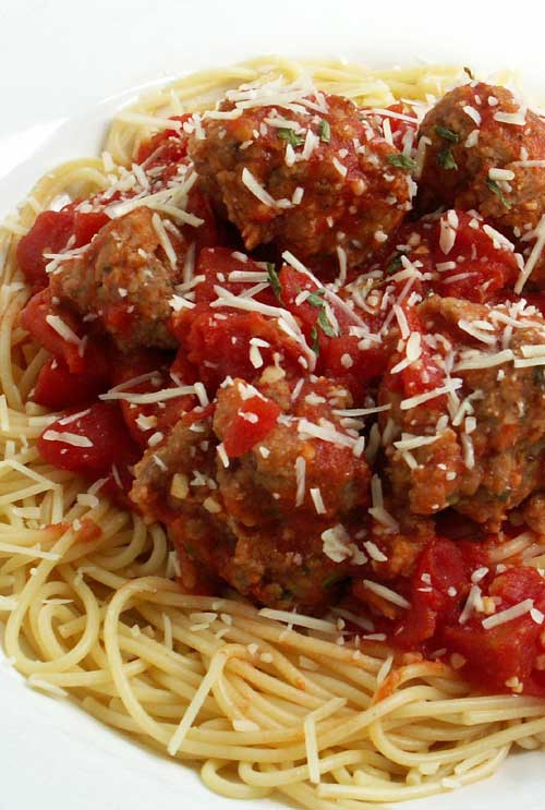 Recipe for Classic Spaghetti and Meatballs - It turns out, not everyone thinks of the spaghetti and meatballs version of “On Top of Old Smokey” when they think of spaghetti and meatballs. And no, not one single meatball met it’s fate by rolling on the floor and out the door from someone sneezing. It was all good, happy meatball eating, y’all. Try these soon. I think you’ll be pleased.