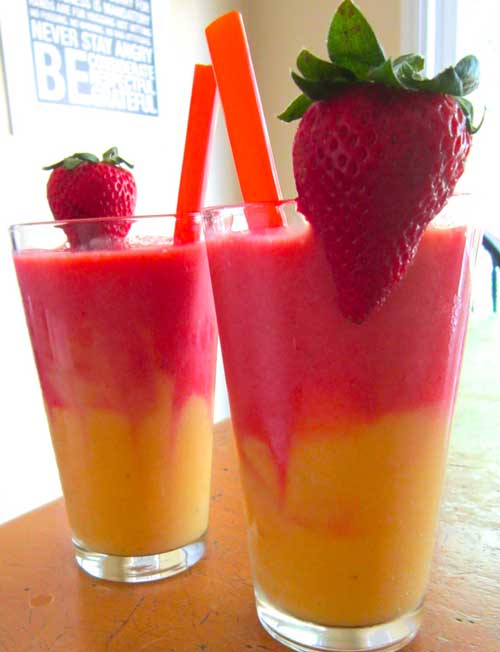 Recipe for Sunrise Smoothie - I love smoothies, and this delicious one will take you straight to a colorful sunrise on your favorite beach.