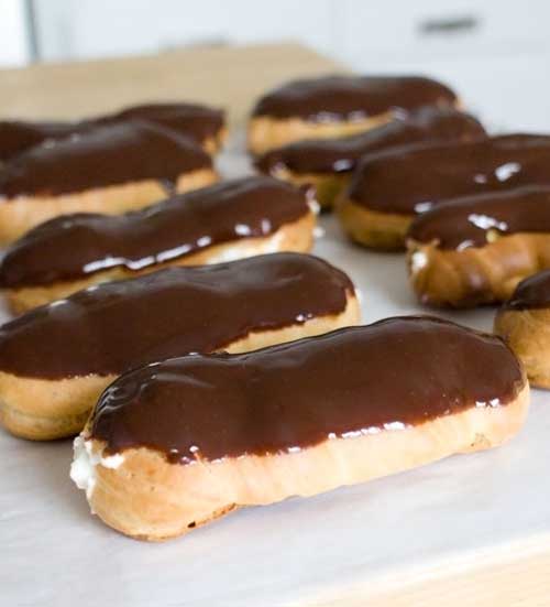 Chocolate Eclairs seem like such a special treat to me. When I was younger, I thought of them as exotic, and would treat them like a treasured pearl when I happened upon one.