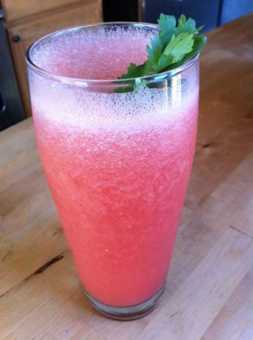 This Watermelon Slushie is a sweet and very refreshing smoothie that contains no fat and just 58 calories per serving.