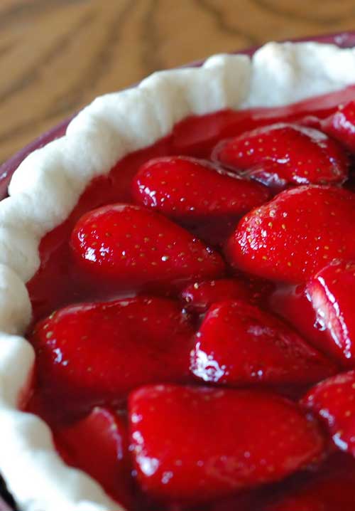 This Strawberry Pie is so good! The note I wrote on my stained recipe card is… The BEST!