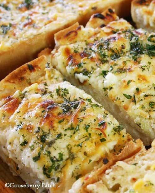 We love all varieties of bread, but this Bubbly Cheese Garlic Bread is our favorite. Add a little garlic, some butter, a bunch of cheese, and throw it in the oven…and we’re in heaven!