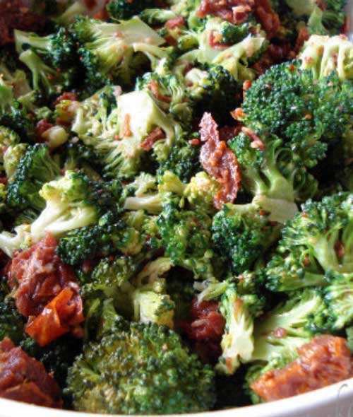 This is the classic Broccoli Salad with Crisp Bacon Bits that everyone loves. Crispy, crunchy, and loaded with bacon-y goodness!