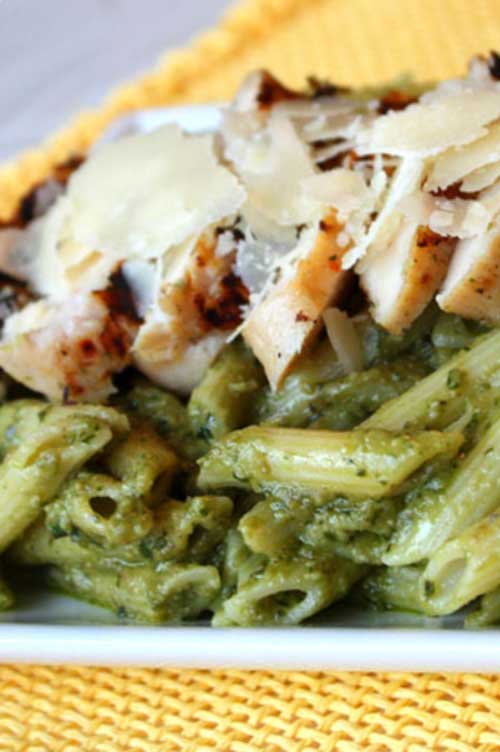 There were rave reviews all around for this Avocado Penne Pesto with Grilled Chicken! The avocado brings a creaminess and delicious flavor to the sauce and may even be better than traditional pesto!