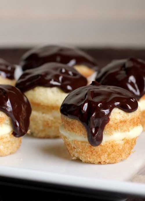 It’s Party Time! These Bite-sized Boston Cream Pies make a great addition to any party table! Bring them and watch how happy you can make your friends or coworkers!