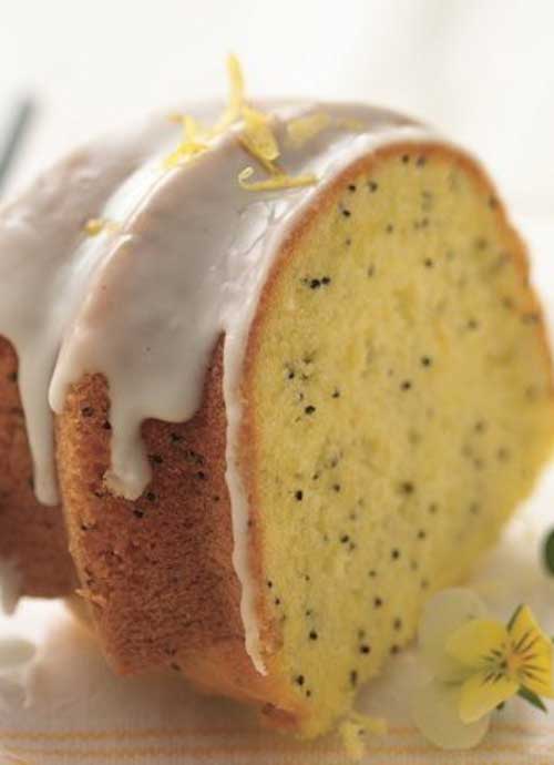 The secret to moist, flavorful lemon-poppy seed cake is to start with lemon cake mix! Let your microwave speed your way to an easy lemon glaze.