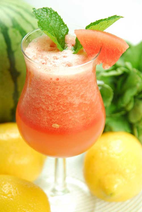 The warm summer sun calls for a refreshing drink, and this healthy, Watermelon and Lemon Slush is sure to hit the spot.