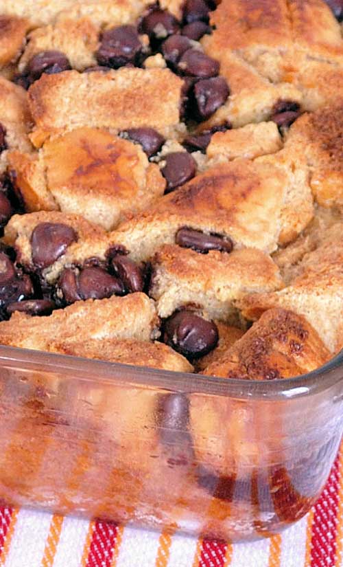 Recipe for Chocolate Chip French Toast Casserole - It’s chocolate chips for breakfast, and if you can’t eat chocolate chips for breakfast at this time of year, then when else can you?