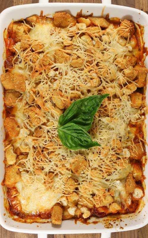 It is so much simpler to make this Easy Chicken Parmesan Casserole instead of traditional chicken parm, but everyone will still be impressed when you pull this gorgeous casserole out of the oven.