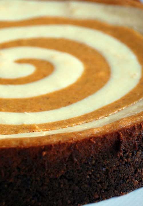 This is the ultimate pumpkin cheesecake. It has a unique gingersnap crust and rich, luscious swirls of cheesecake and pumpkin. If you want something extra special you have to try this recipe.