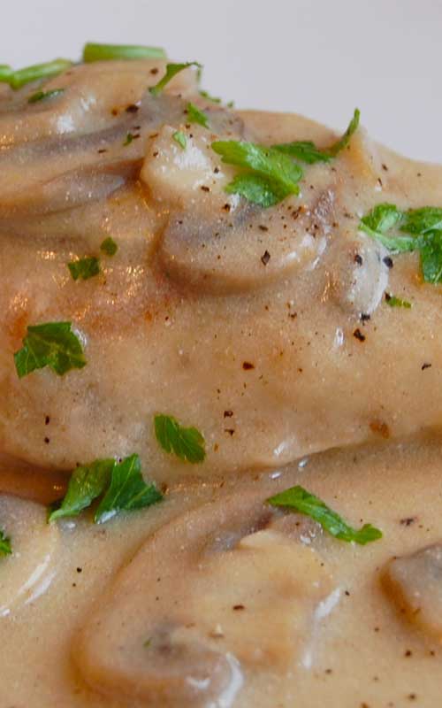 This Baked Chicken with Mushroom Sauce was so warm and inviting. The mushroom sauce was creamy and a little tangy....so good over mashed potatoes.