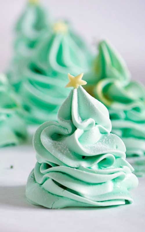 The perfect little treat to serve up on Christmas. And these Christmas Tree Meringues are better for you than cookies, so you don't have to feel bad when you eat more than one!