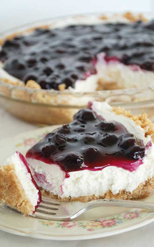Get your blueberry thrills no matter what season it is! This No Bake Blueberry Cheesecake recipe is as quick and easy as cheesecake recipes get.