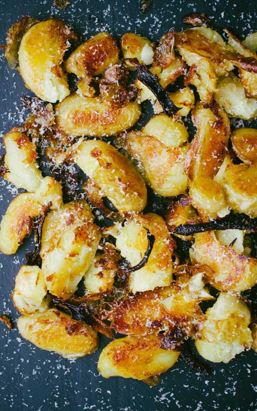 Recipe for Smashed Lemon Potatoes - This version of roasted potatoes ensures maximum crispiness, a soft, creamy center, and a twist of lemon to keep things interesting.