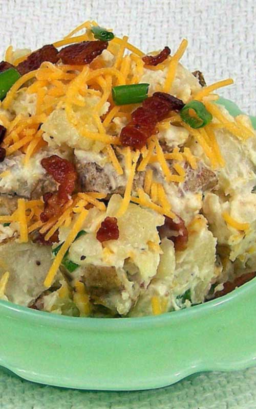 Recipe for Loaded Baked Potato Salad - This potato salad is a little different than the norm (and tastier). It's just like a loaded baked potato!