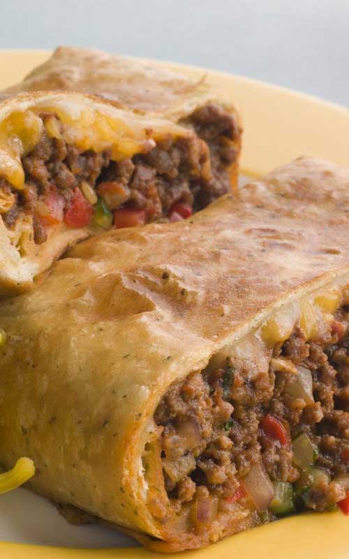 This is an excellent skinny chimichanga recipe. It is baked, instead of deep-fried. The chimichangas comes out crispy with a moist and flavorful filling.