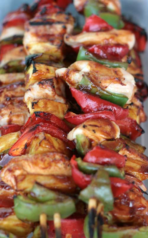 Brush on a delicious sauce and grill up these tasty Sweet BBQ Chicken Kabobs in just minutes.