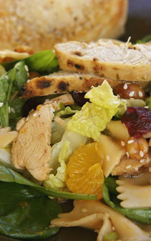 Recipe for Bowtie Chicken Salad - Your next BBQ cries out for this Bowtie Chicken Salad! It’s easy, with few ingredients and has both sweet and savory elements and textures, making it a great side dish.