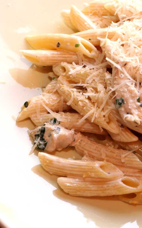 Recipe for Chicken in Lemon Cream with Penne - Easy and perfect for both a weeknight meal and an elegant dinner party. This Chicken in Lemon Cream with Penne recipe is so simple I don’t even have any tips!