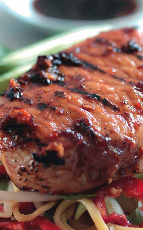 Recipe for Teriyaki Pork Steaks with an Asian Noodle Salad - This is a fast, simple, and easy recipe for mouth watering teriyaki pork steaks with an Asian noodle salad. Perfect for when you need to throw something together on a weeknight. 